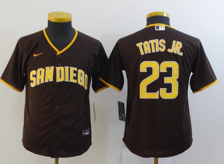 Youth San Diego Padres #23 Tatis jr brown Game 2021 Nike MLB Jersey